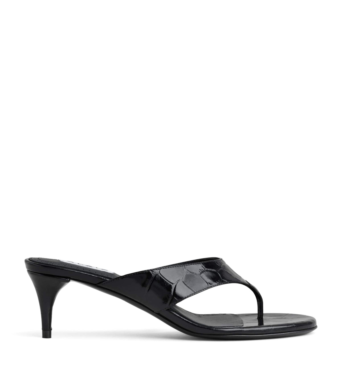 Alaïa Croc-Embossed Leather Thong Mules 55