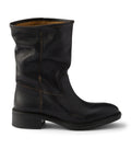 Prada Leather Vintage-Effect Mid-Calf Boots 30