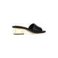 Fendi 45mm Baguette Metallic Leather Mules - Black