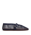 Alaïa Denim Fishnet Ballet Flats