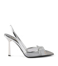 Prada Leather-Mesh Bow Slingback Pumps 100