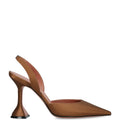 Amina Muaddi Satin Holli Slingback Heels 95