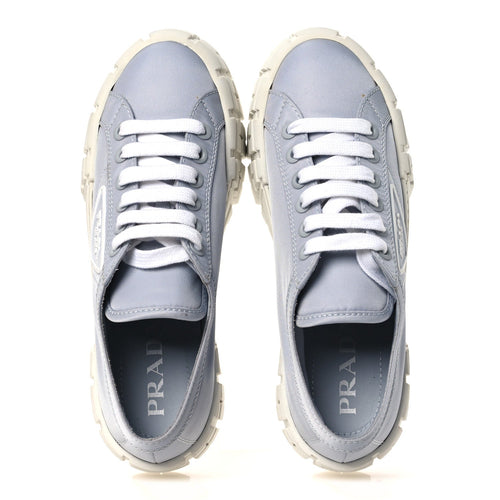 PRADA RE-NYLON GABARDINE TRIANGLE LOGO DOUBLE WHEEL SNEAKERS GREEN