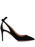 Aquazzura bow suede pumps