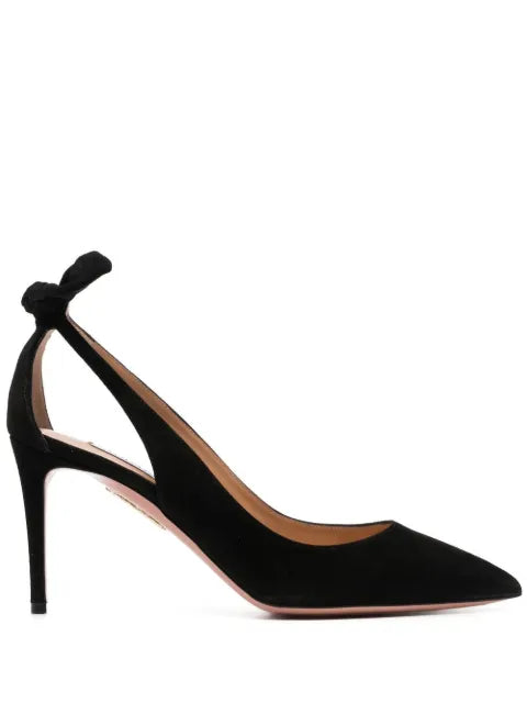 Aquazzura bow suede pumps