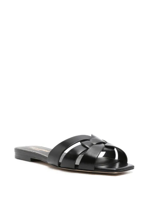 Saint Laurent Tribute leather flat sandals