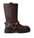 Kurt Geiger London Leather LouLou Harness Biker Boots 40