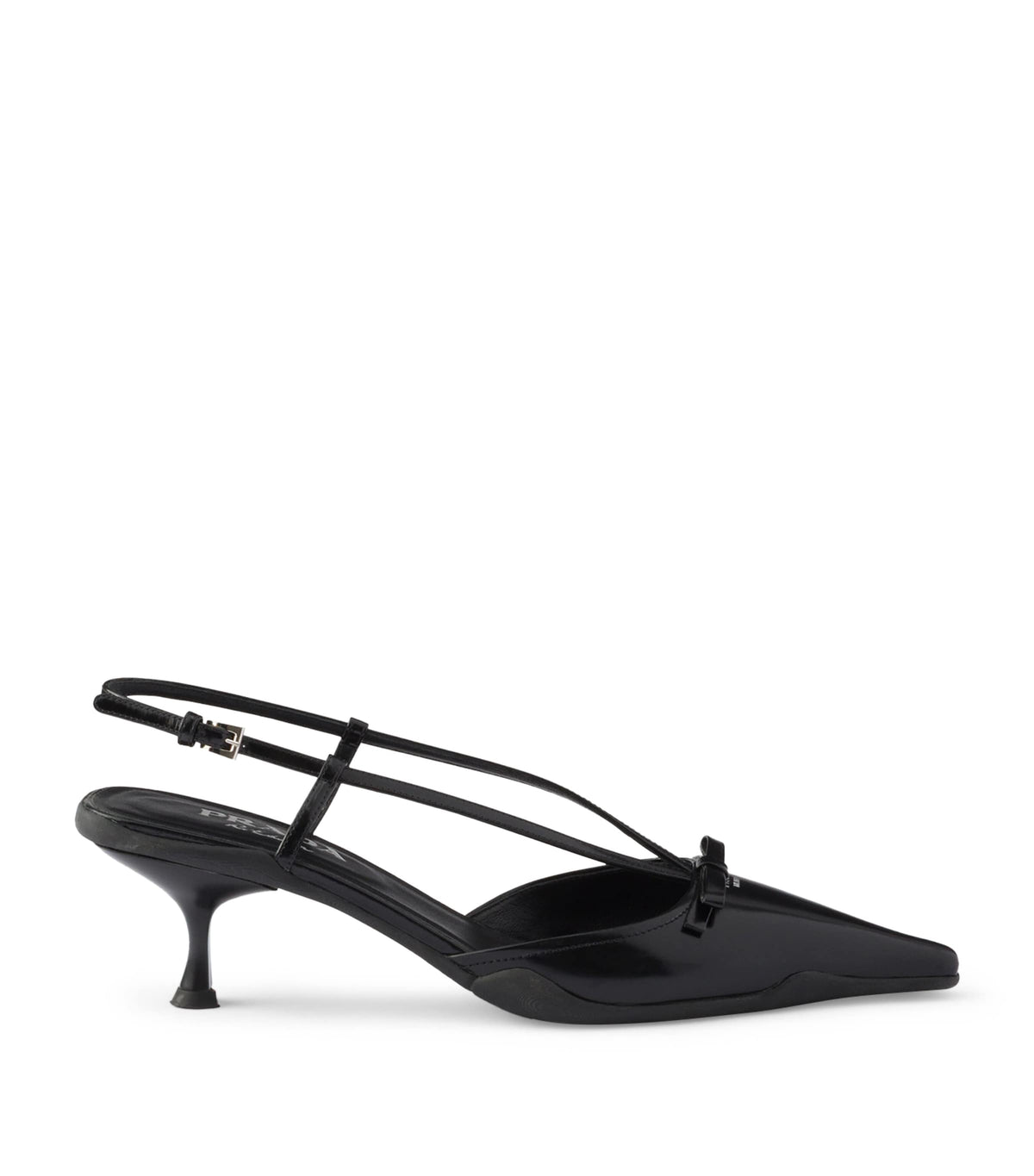 Prada Brushed Leather Bow Slingback Pumps 55