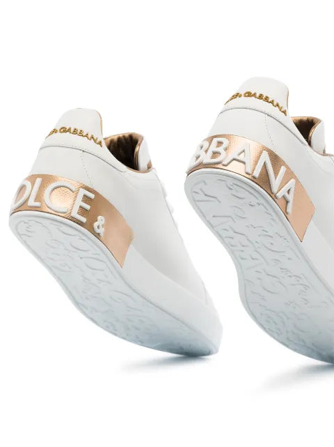 Dolce & Gabbana Portofino logo-plaque leather sneakers