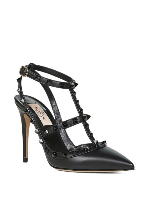 Valentino Garavani Rockstud ankle strap pump with tonal studs 100 mm