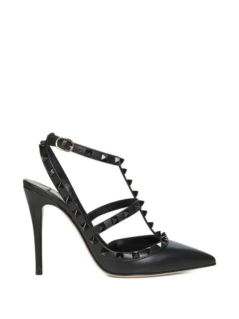Valentino Garavani Rockstud ankle strap pump with tonal studs 100 mm