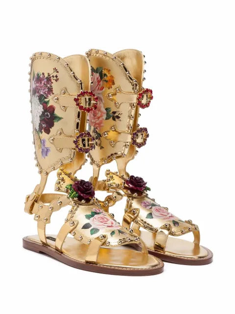 Dolce & Gabbana floral-motif gladiator sandals