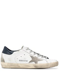 Golden Goose Super-Star trainers with suede star and blue heel tab