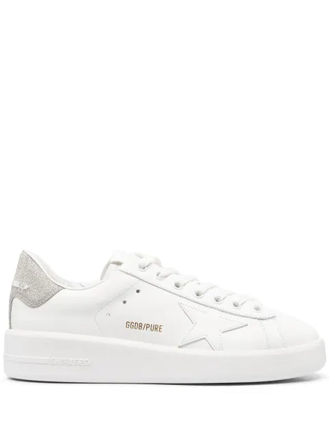 Golden Goose Purestar trainerss with glittery silver heel tab