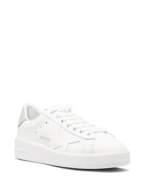 Golden Goose Purestar trainerss with glittery silver heel tab