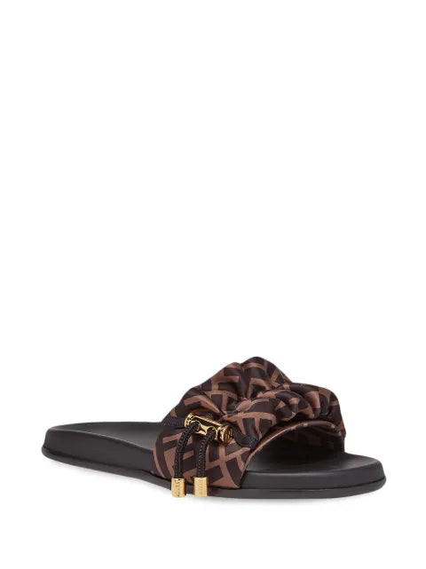 FENDI vertigo satin slides