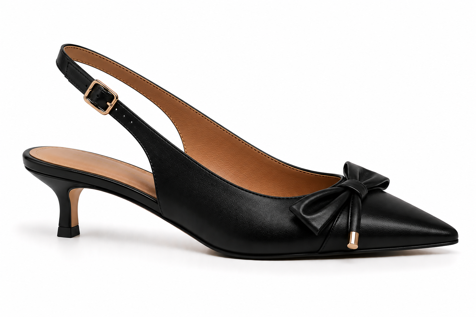 CASSIELA BLACK GOLD BOW WILEY KITTEN HEEL
