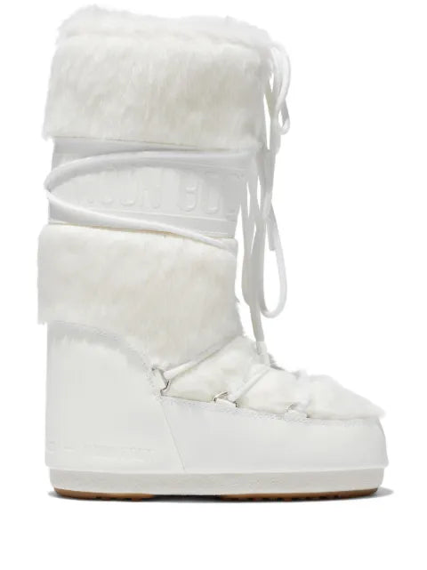 Moon Boot Icon white faux-fur boots