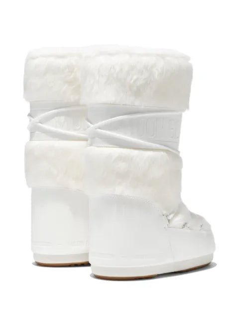 Moon Boot Icon white faux-fur boots