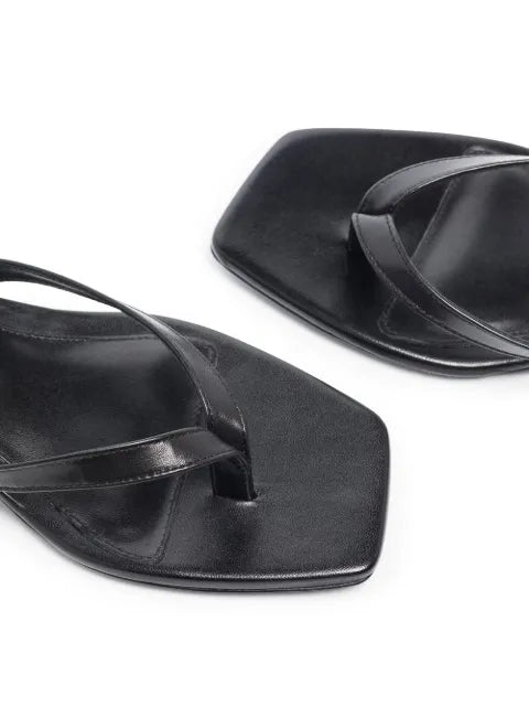 TOTEME leather square-toe sandals