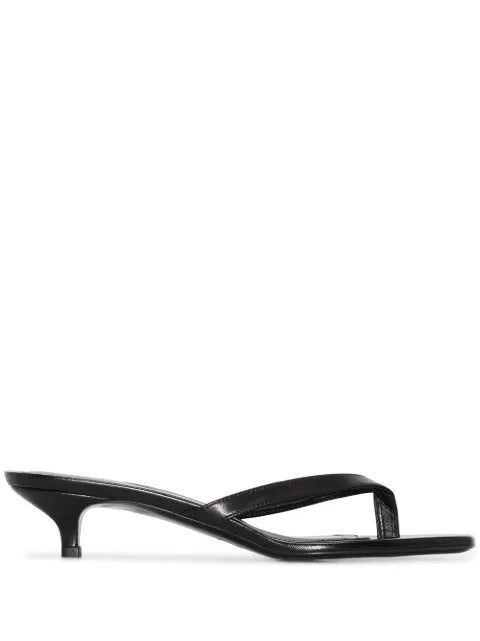 TOTEME leather square-toe sandals