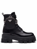 Prada Monolith leather and Re-nylon boots with pouch