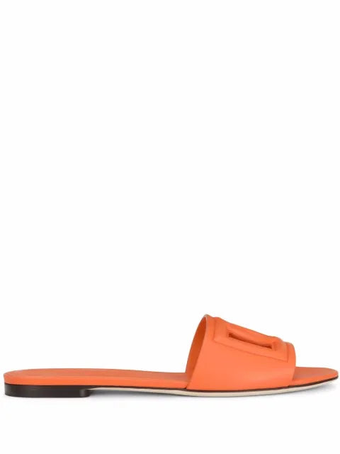 Dolce & Gabbana logo-strap leather sandals
