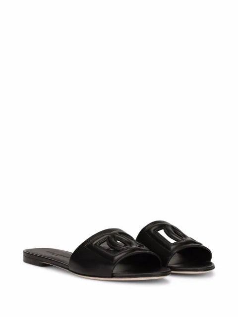 Dolce & Gabbana calfskin sliders with DG logo
