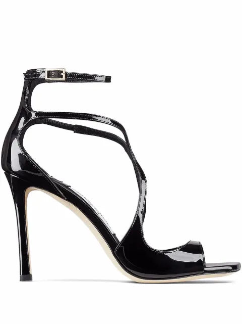 Jimmy Choo Azia 95 patent-calf leather strappy sandals