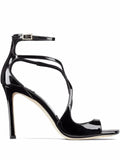 Jimmy Choo Azia 95 patent-calf leather strappy sandals