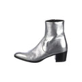 Saint Laurent 70mm Buckle-Detail Calf-Leather Boots - Silver