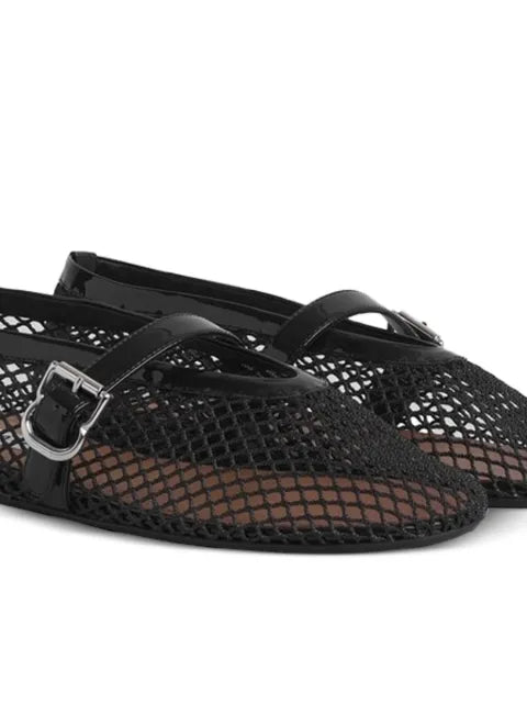 Alaïa ballet flats in fishnet