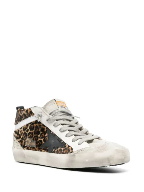 Golden Goose Mid Star leopard-print sneakers