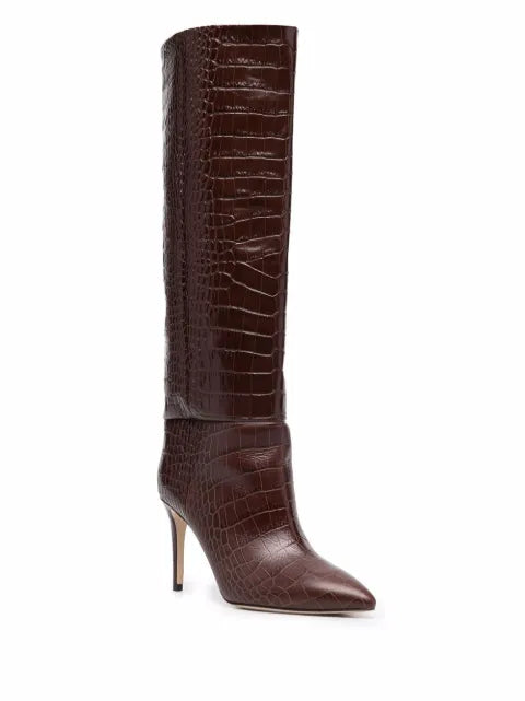 Paris Texas croc-effect leather boots