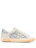 Golden Goose Super-Star trainers in silver glitter with ice-gray star and inserts