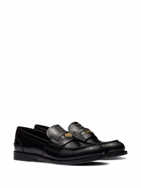 Miu Miu brushed leather penny loafers