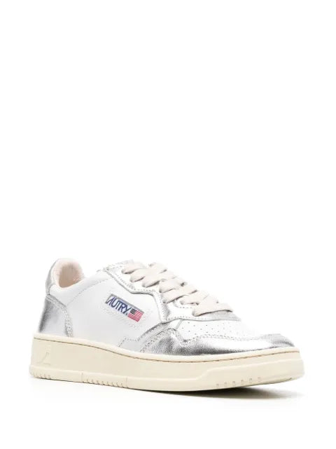 Autry Medalist metallic-leather sneakers