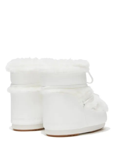 Moon Boot Icon Low white faux-fur boots