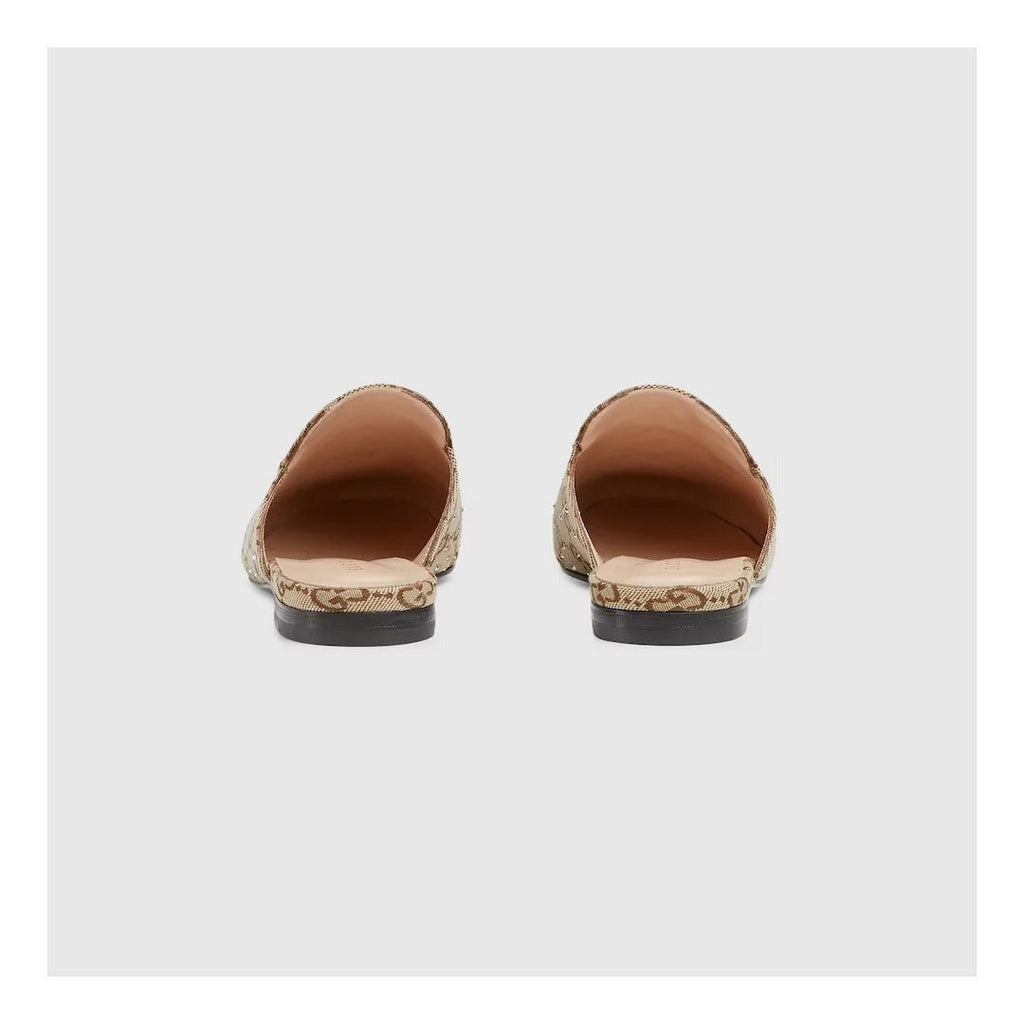 Gucci Glitter Princetown Slippers - Beige/Brown GG