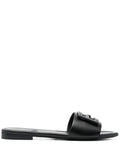 FENDI black leather slides
