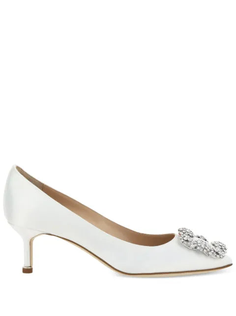 Manolo Blahnik Hangisi 50 satin jewel buckle pumps