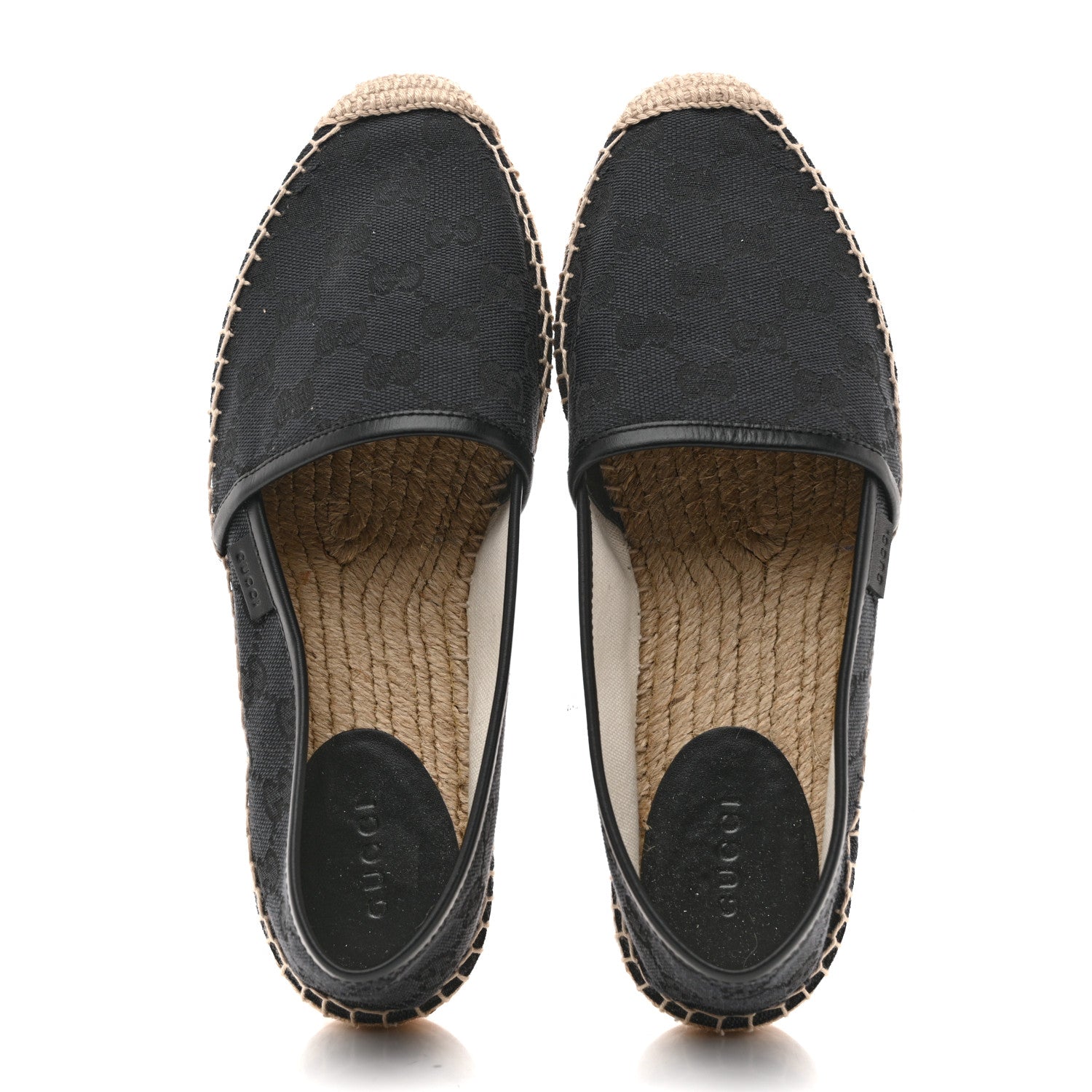 GUCCI MONOGRAM CANVAS ESPADRILLES BLACK