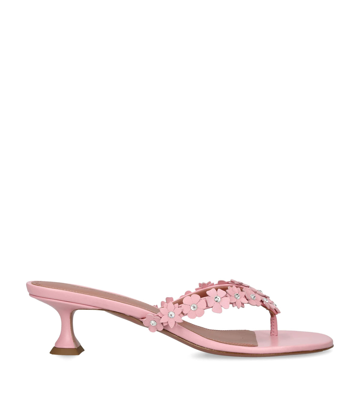 Amina Muaddi Leather Janis Heeled Sandals 45