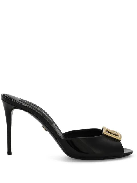 Dolce & Gabbana patent leather mules with DG logo