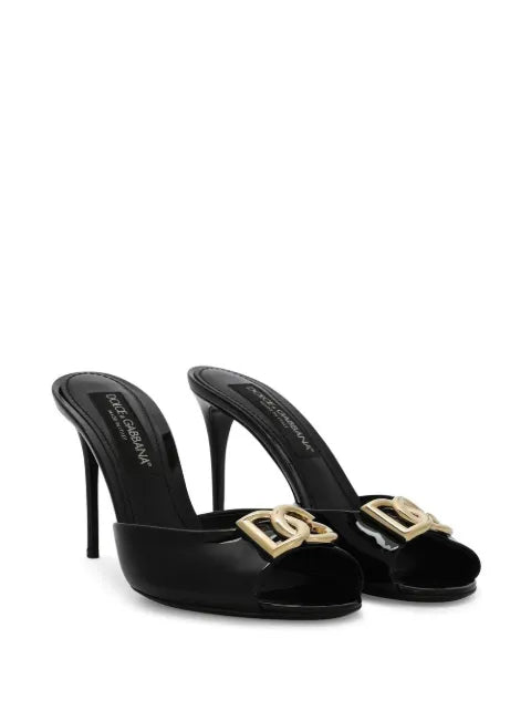 Dolce & Gabbana patent leather mules with DG logo