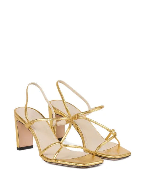 SANDRO sandals with wide heels and thin leather straps