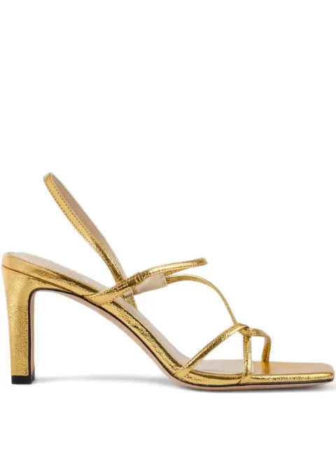 SANDRO sandals with wide heels and thin leather straps