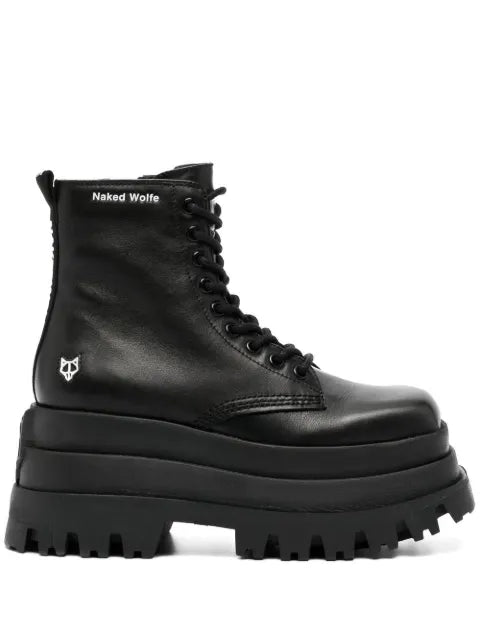 NAKED WOLFE Sloane leather stacked-sole boots