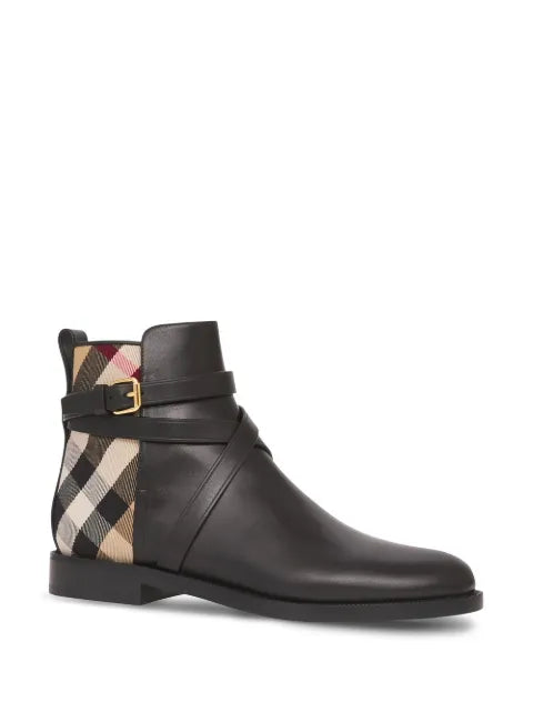 Burberry Check and leather boots