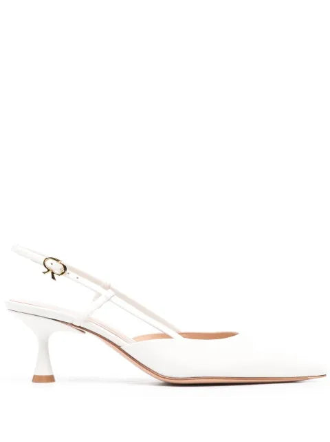 Gianvito Rossi point toe slingback leather pumps